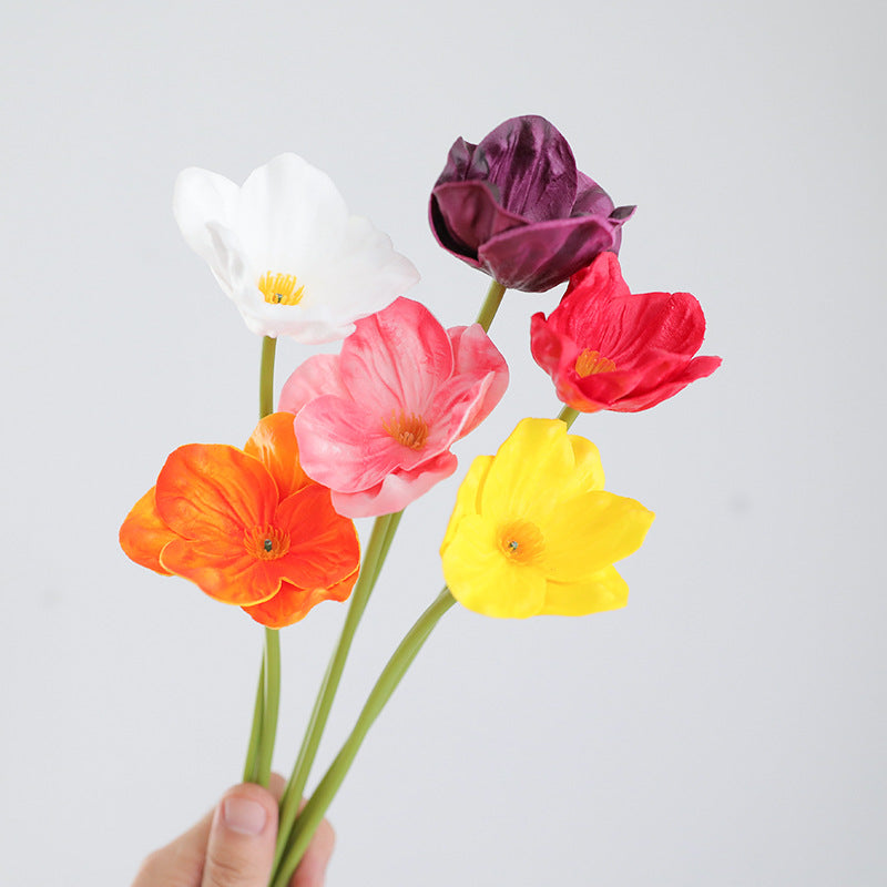 Fleur artificielle de coquelicot au toucher réaliste 32cm - Élégante - Idéal pour décoration automne-hiver