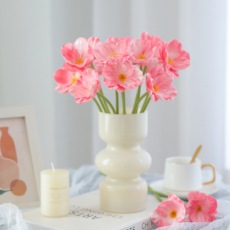 Fleur artificielle de coquelicot au toucher réaliste 32cm - Élégante - Idéal pour décoration automne-hiver