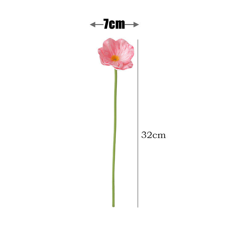 Fleur artificielle de coquelicot au toucher réaliste 32cm - Élégante - Idéal pour décoration automne-hiver