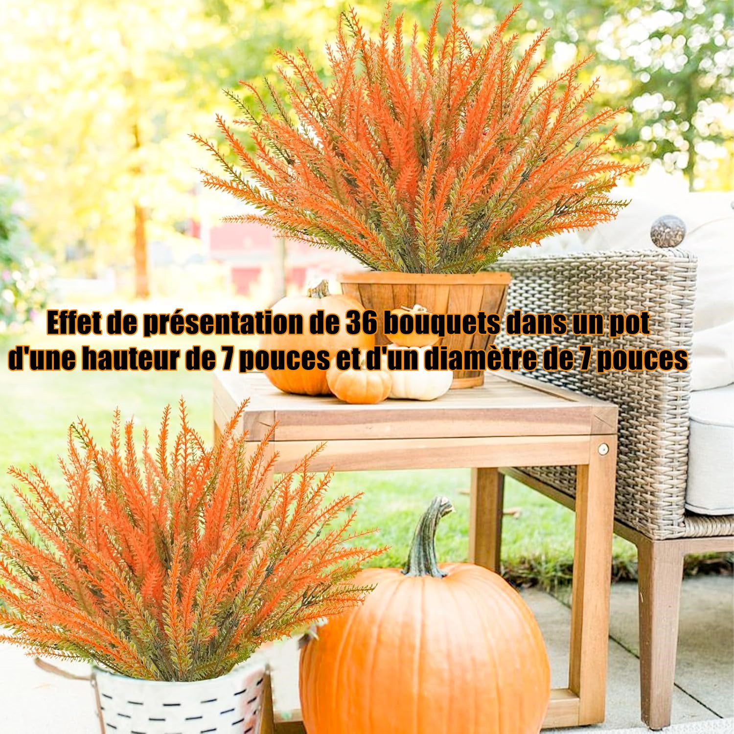 Fleurs et plantes d'automne artificielles pour l'extérieur Résistantes aux UV Plantes d'automne artificielles