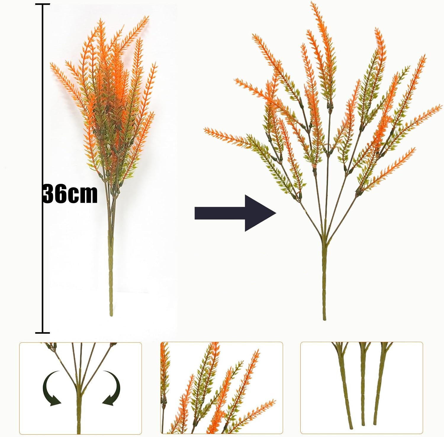 Fleurs et plantes d'automne artificielles pour l'extérieur Résistantes aux UV Plantes d'automne artificielles