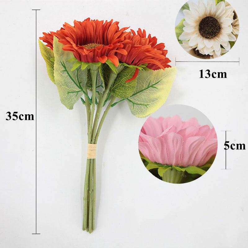Gros vente de bouquets de tournesols artificiels taille 35 cm
