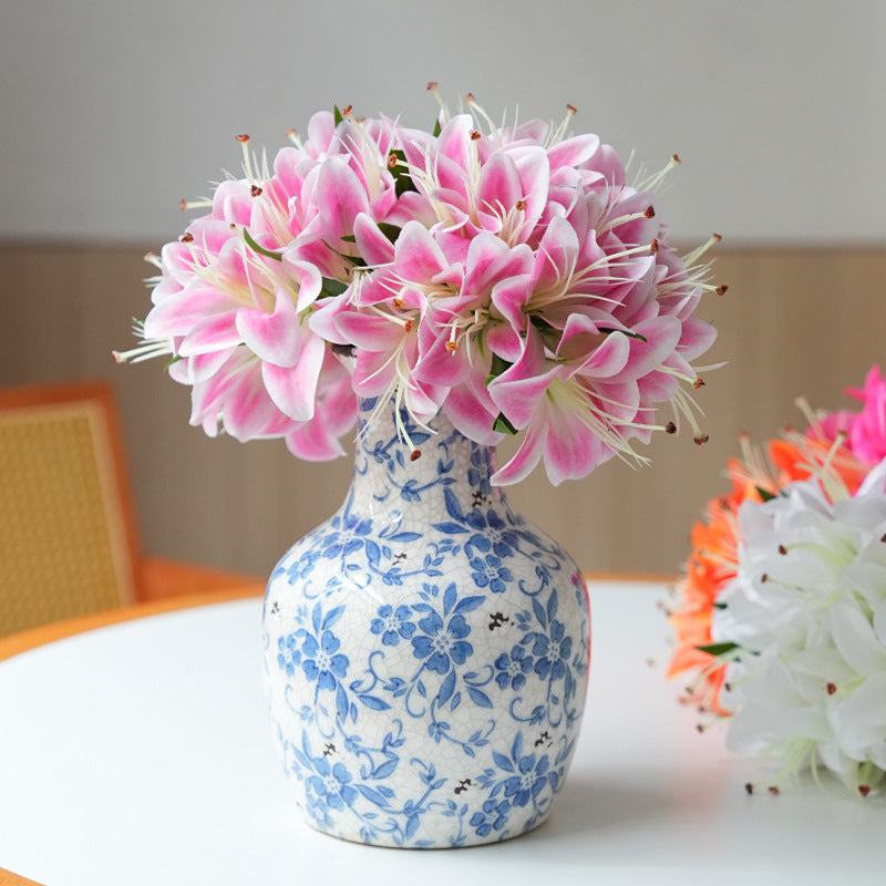 Gros vente de bouquets de fleurs artificielles de lis taille 29 cm