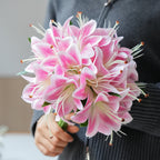 Gros vente de bouquets de fleurs artificielles de lis taille 29 cm
