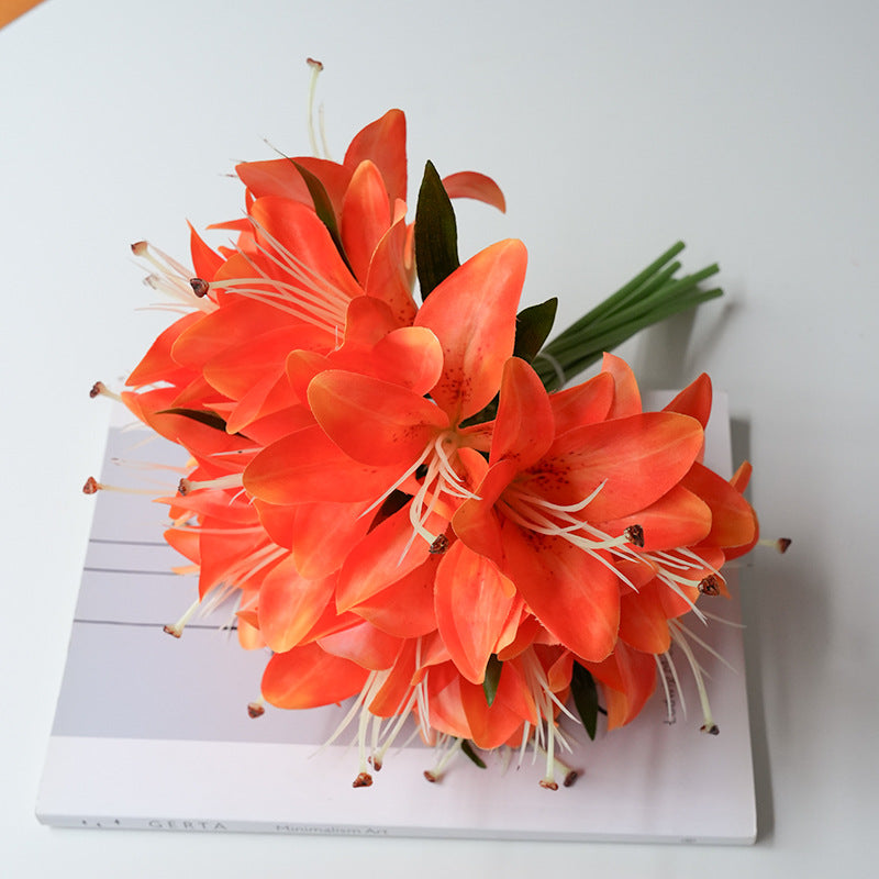 Gros vente de bouquets de fleurs artificielles de lis taille 29 cm