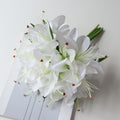 Bouquet de lys artificiels 29 cm – Fleurs décoratives pour intérieur, mariage et événement