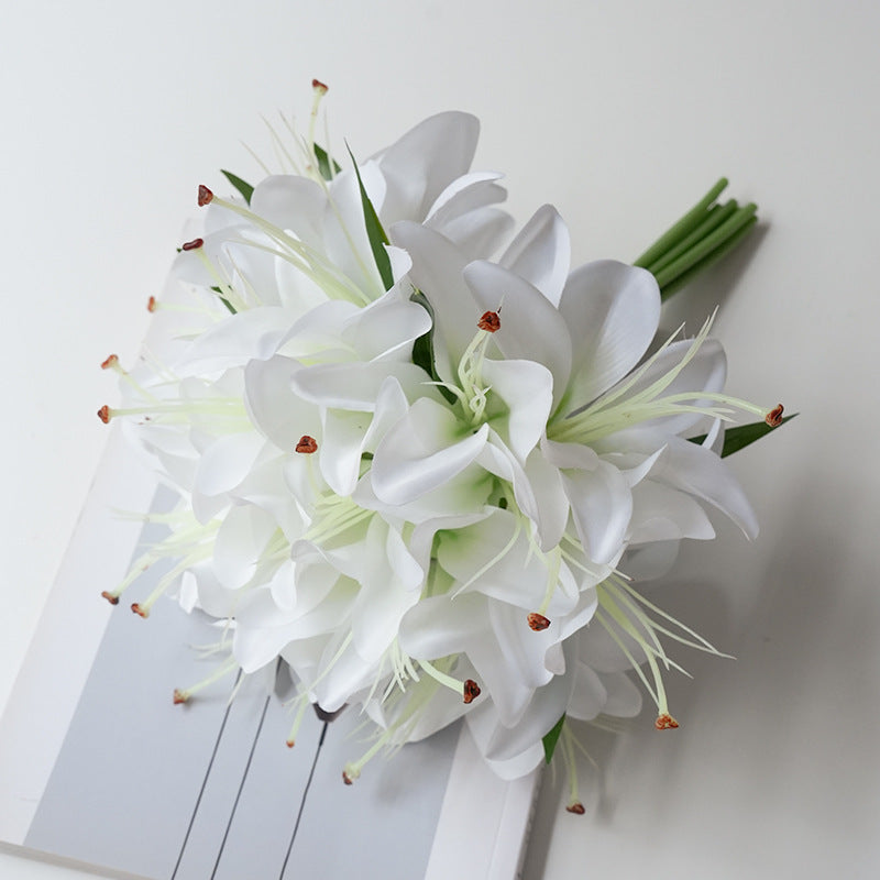 Gros vente de bouquets de fleurs artificielles de lis taille 29 cm