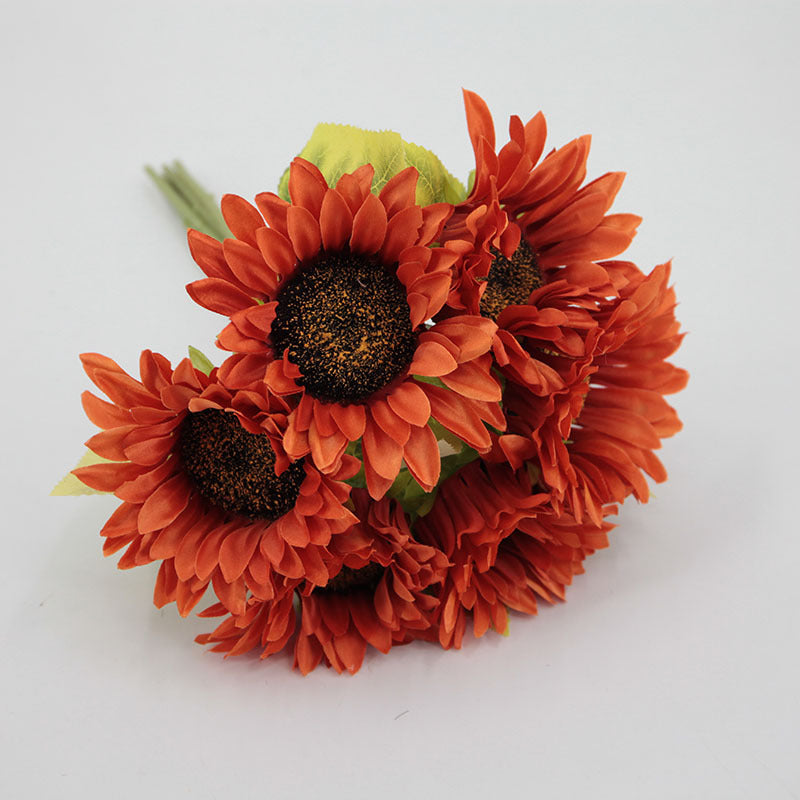 Gros vente de bouquets de tournesols artificiels taille 35 cm