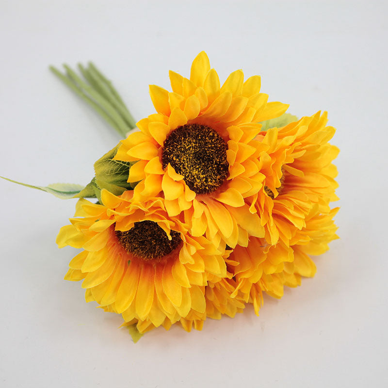 Gros vente de bouquets de tournesols artificiels taille 35 cm