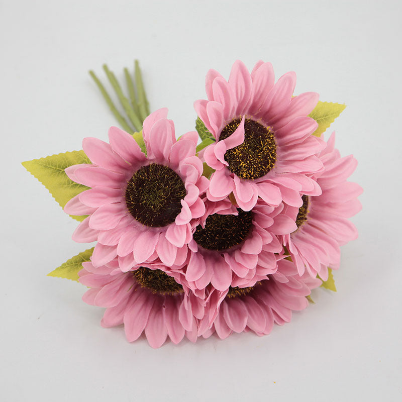 Gros vente de bouquets de tournesols artificiels taille 35 cm