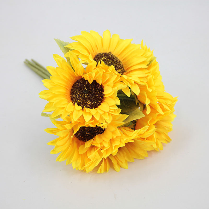 Gros vente de bouquets de tournesols artificiels taille 35 cm