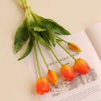 Gros vente de bouquets de tulipes artificielles en latex, 5 fleurs par bouquet, taille 40 cm