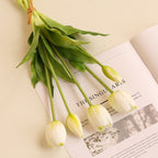 Gros vente de bouquets de tulipes artificielles en latex, 5 fleurs par bouquet, taille 40 cm