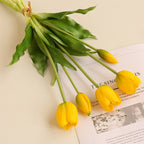 Gros vente de bouquets de tulipes artificielles en latex, 5 fleurs par bouquet, taille 40 cm