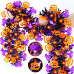 Guirlande de Halloween à paillettes avec feuilles métalliques, 2 m longue – Parfait pour la décoration de fête d'Halloween