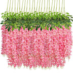 Lot de 12 guirlandes de glycine artificielle pour jardin, cour et décoration extérieure