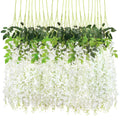 Lot de 12 guirlandes de glycine artificielle pour jardin, cour et décoration extérieure
