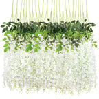 Lot de 12 guirlandes de glycine artificielle pour jardin, cour et décoration extérieure