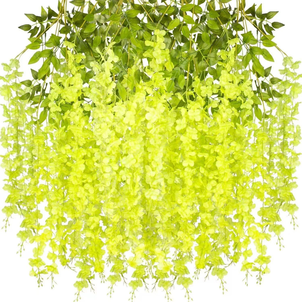 Lot de 12 guirlandes de glycine artificielle pour jardin, cour et décoration extérieure