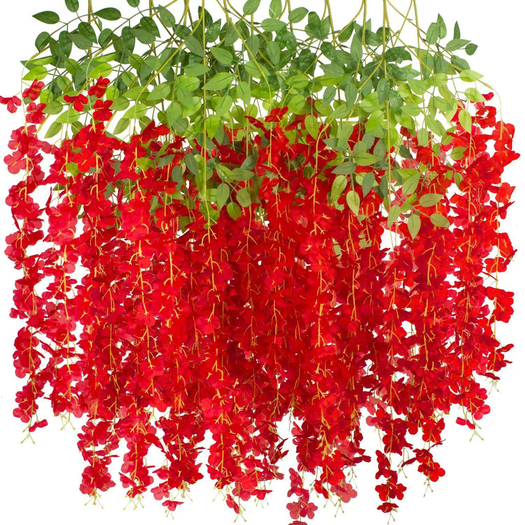 Lot de 12 guirlandes de glycine artificielle pour jardin, cour et décoration extérieure