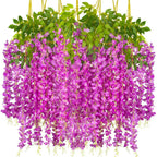 Lot de 12 guirlandes de glycine artificielle pour jardin, cour et décoration extérieure