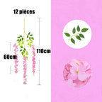 Lot de 12 guirlandes de glycine artificielle pour jardin, cour et décoration extérieure