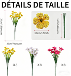 Lot de 24 Bouquets de Fleurs Artificielles Résistantes UV – 35cm Plantes Fausses sans Décoloration pour Jardin, Porche & Jardinières Extérieur