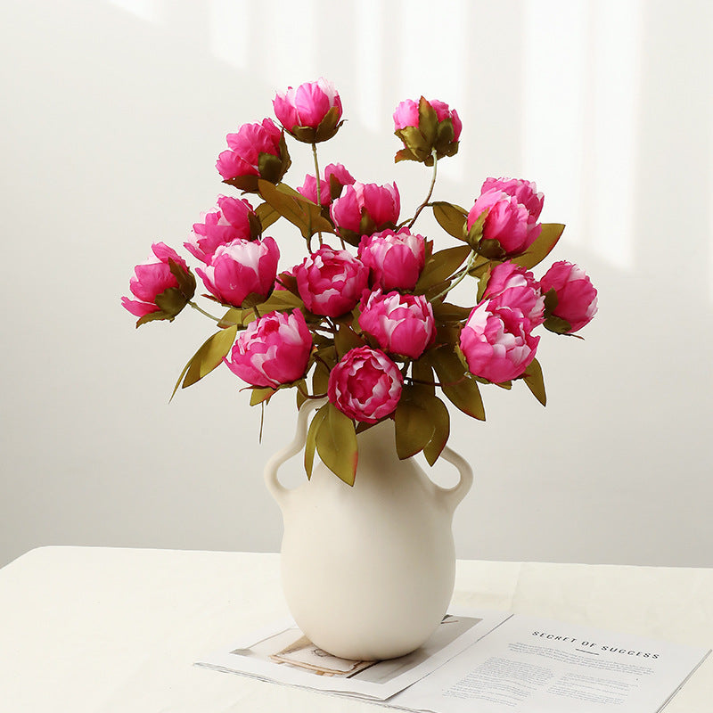 Bouquet de pivoines artificielles en soie, 4 fleurs, 73 cm, décoration élégante pour mariage, intérieur et extérieur