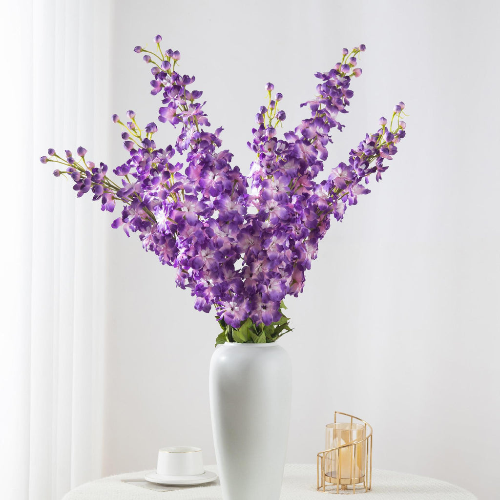 Fleur artificielle Delphinium, 115 cm, style moderne, tissu en polyester, idéal pour mariages et décoration intérieure