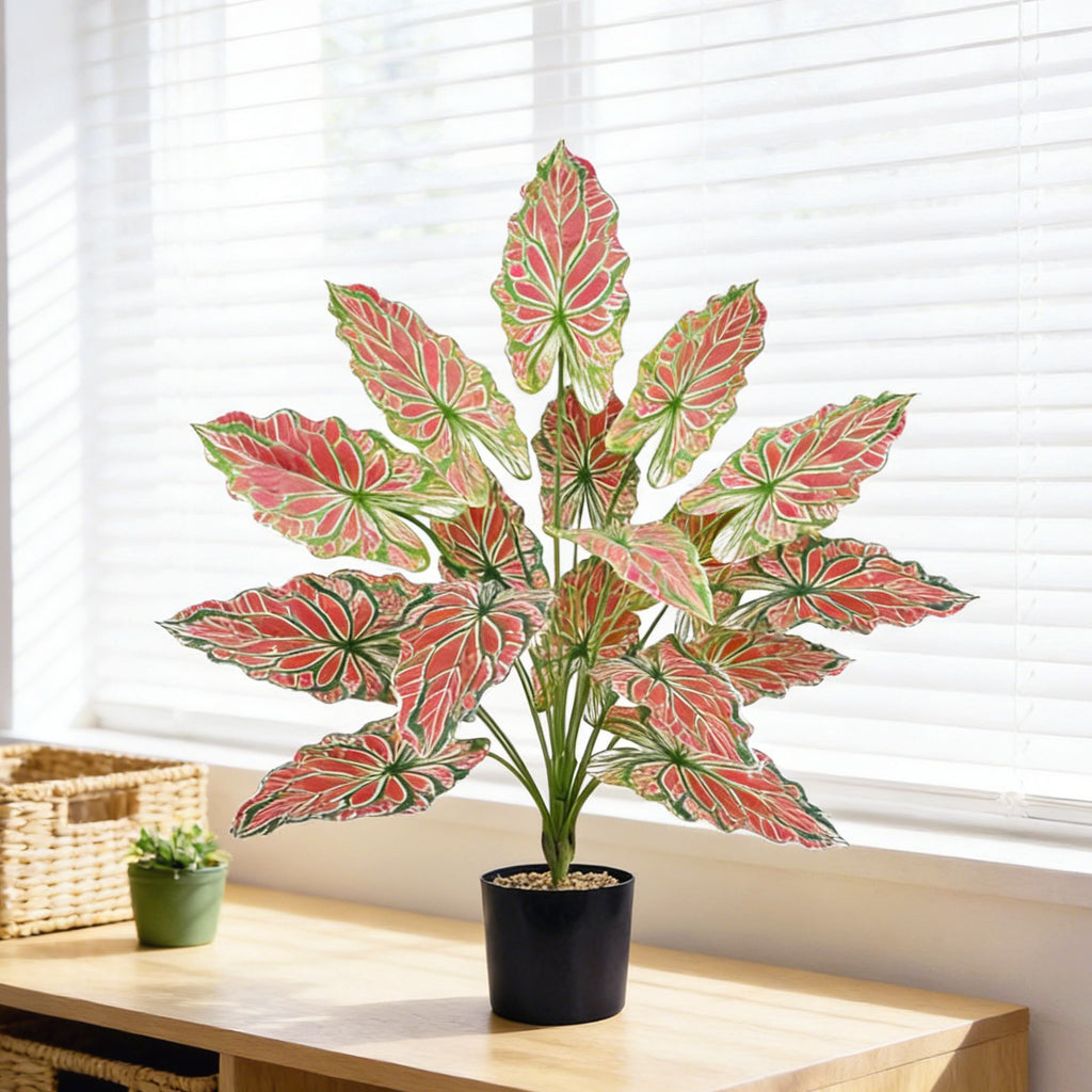 Plante artificielle Alocasia (faux bambou chanceux), 60 cm, décoration intérieure style nordique, pour mariage, bureau et hôtels