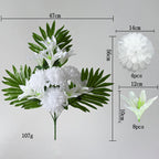 Bouquet de 12 fleurs artificielles de lys et chrysanthèmes, 56 cm, décoration extérieure