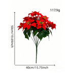 Bouquet de 12 fleurs artificielles Poinsettia, 50 cm, idéal pour mariages et décorations de Noël