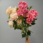 Fleur artificielle Dahlia Chrysanthème, tige unique avec 3 fleurs, 68 cm, décoration intérieure élégante