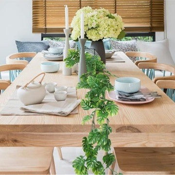 Plante artificielle suspendue Monstera deliciosa 180 cm, décoration murale élégante, intérieur/extérieur, sans entretien - idéal mariage, boutique, terrasse