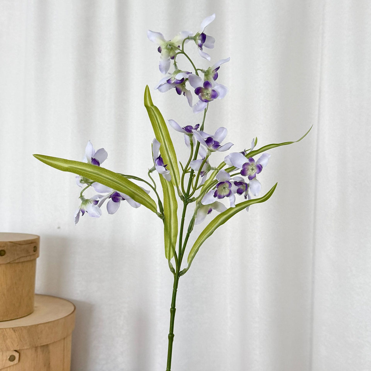 Fleur artificielle orchidée Cymbidium, tige unique, 50 cm, décoration intérieure élégante