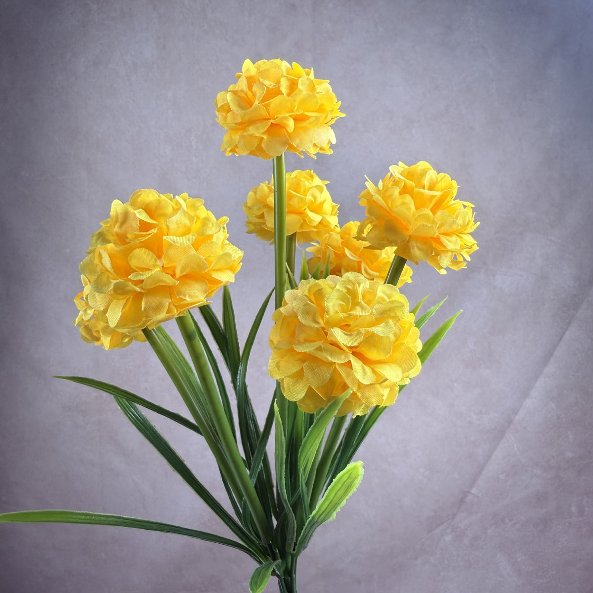 Bouquet de chrysanthèmes globulaires artificiels, 6 têtes, 45 cm, décoration intérieure élégante, mariage, hôtel, bureau
