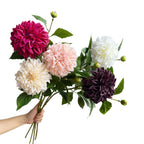 Fleurs artificielles Dahlias et Marguerites, 66 cm, tissu soyeux, décoration intérieure, chic et élégant