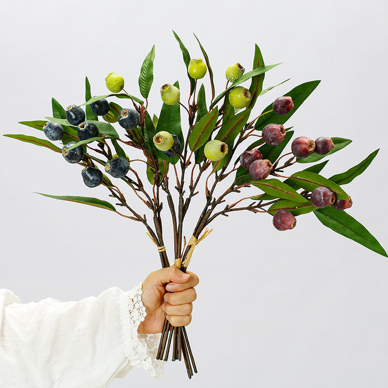 Bouquet de fruits artificiels avec feuilles, 45 cm, décoration de table, style bohème chic