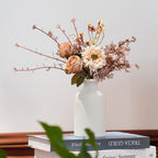 Bouquet de fleurs artificielles rétro 32 cm, roses, marguerites et hortensias en soie, décoration intérieure, mariage, maison de campagne