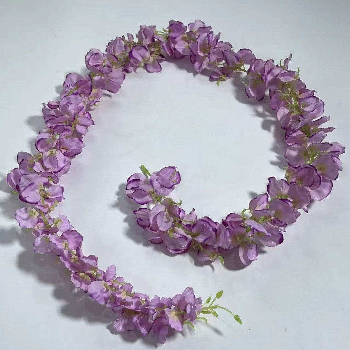 Guirlande de glycine artificielle en tissu soyeux, 150 cm de long, 168 fleurs, pour mariage, décoration intérieure et extérieure