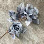 Rose artificielle Alice, tige unique avec 2 fleurs, 80 cm, tissu soyeux, décoration de mariage et maison
