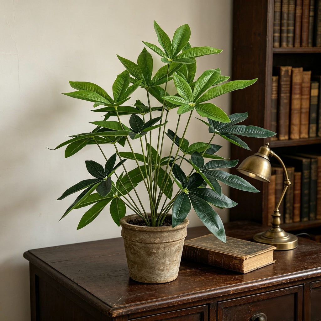 Plante artificielle feuilles de fortune, 18 tiges, 74 cm, décoration intérieure élégante, style rétro français