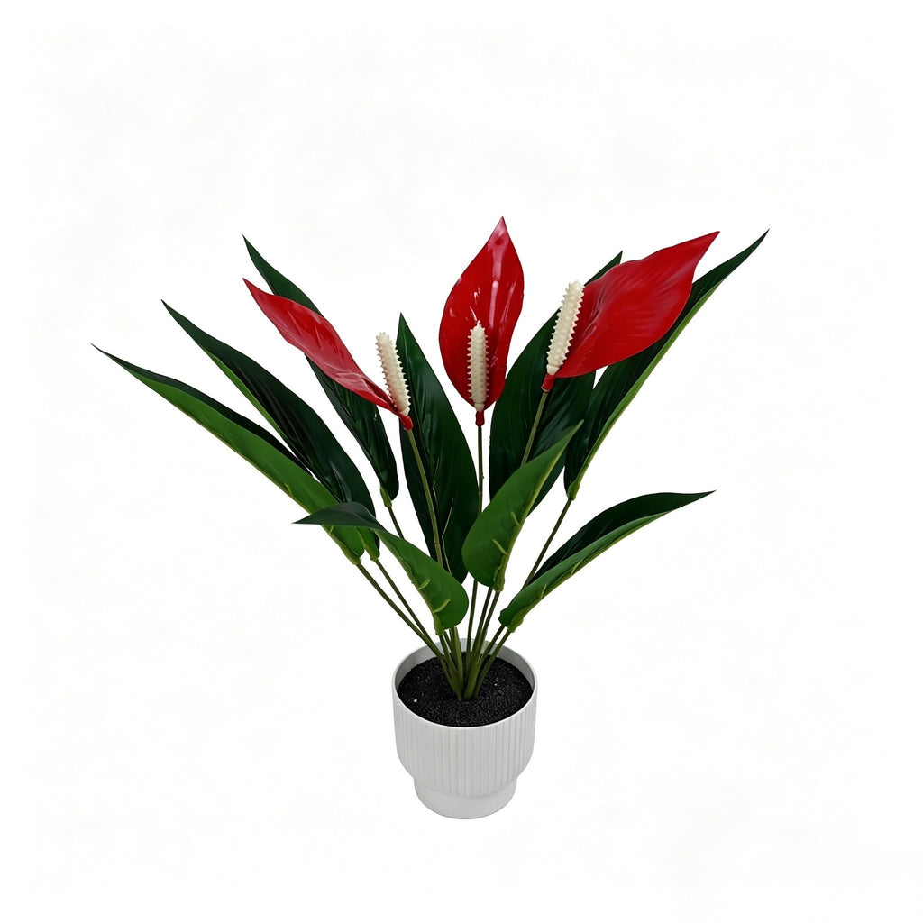 Anthurium artificiel, bouquet de 12 fleurs, 42,5 cm, plastique PE/PVC, décoration intérieure, mariage, événements