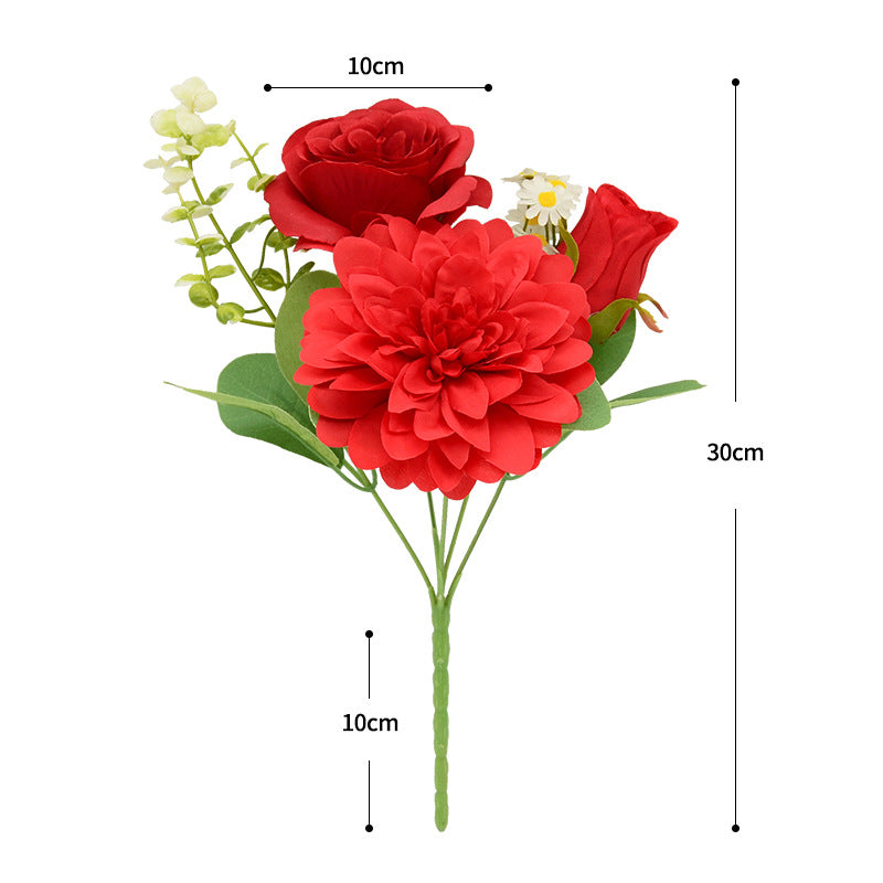 Fleurs artificielles en soie, bouquet de pivoines style champêtre, 30 cm, décoration mariage, maison et boutique, sans entretien