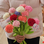 Bouquet de 10 œillets en tissu polyester, 35 cm de haut, idéal pour décoration intérieure et cadeaux