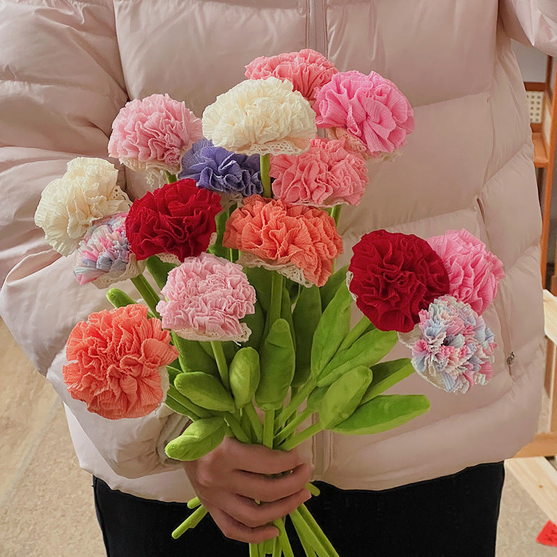 Bouquet de 10 œillets en tissu polyester, 35 cm de haut, idéal pour décoration intérieure et cadeaux