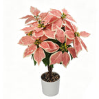 Bouquet de 12 têtes de Poinsettia en tissu soyeux, 58 cm, décoration de Noël, mariage, intérieur