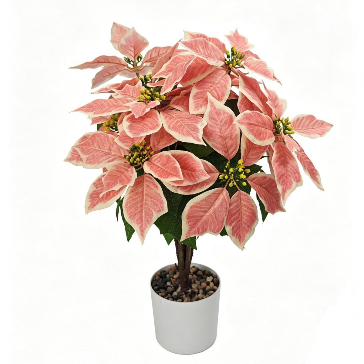 Bouquet de 12 têtes de Poinsettia en tissu soyeux, 58 cm, décoration de Noël, mariage, intérieur