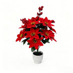 Bouquet artificiel de poinsettias en velours, 53 cm, décoration de Noël et fêtes, intérieur chic