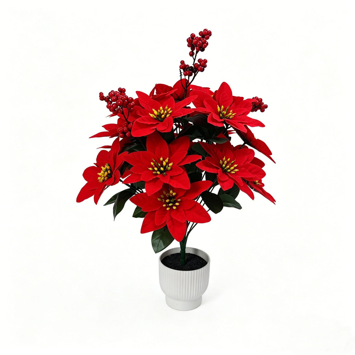 Bouquet artificiel de poinsettias en velours, 53 cm, décoration de Noël et fêtes, intérieur chic